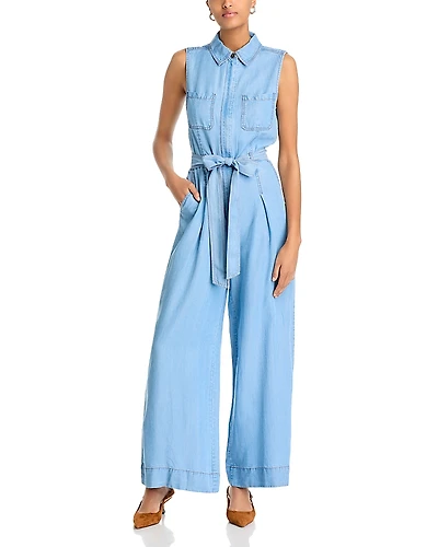 Aqua Chambray Jumpsuit - Exclusive