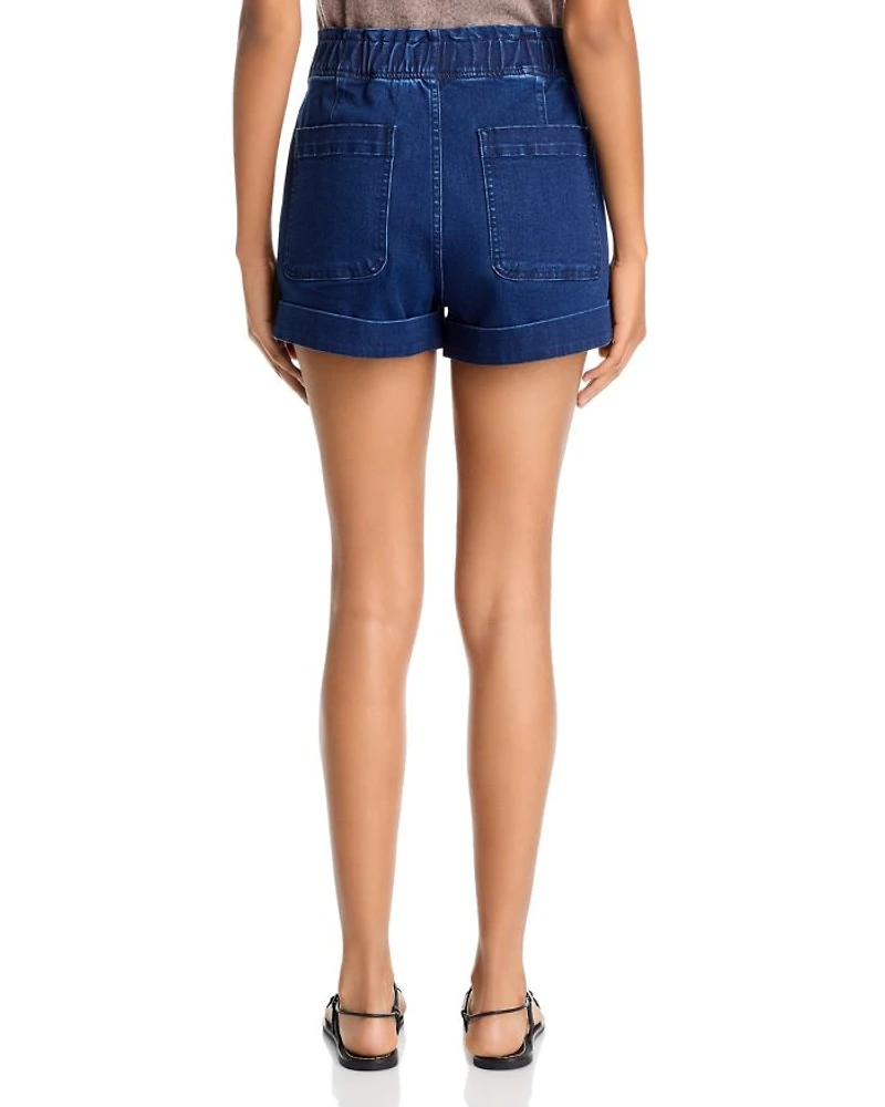 Elastic Waist Denim Shorts - Exclusive