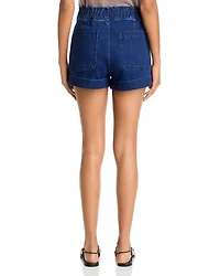Elastic Waist Denim Shorts - Exclusive