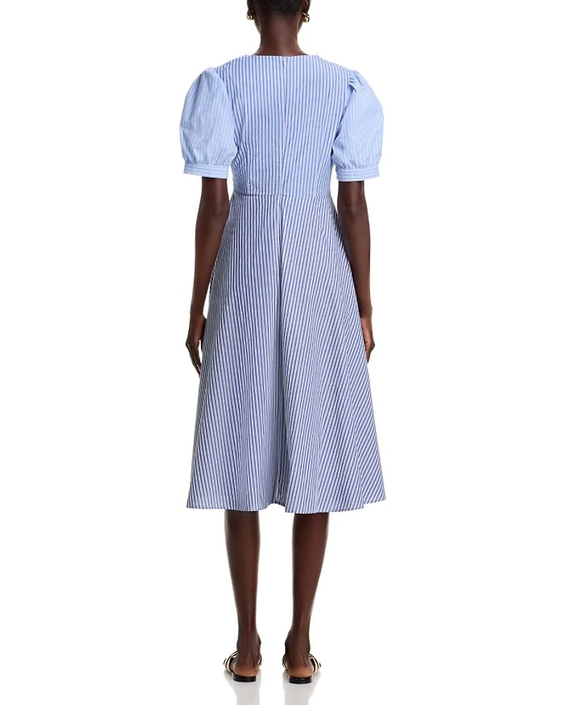Striped Side Tie Short Sleeve Dress