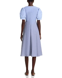 Striped Side Tie Short Sleeve Dress