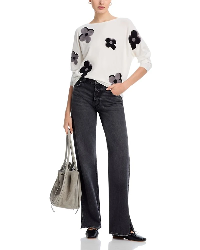 Floral Dolman Sleeve Sweater