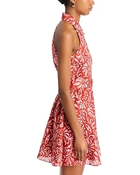 Beau Floral Print Linen Halter Dress
