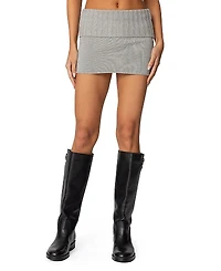 Edikted Gino Fold Over Knit Mini Skirt