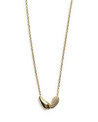 18K Gold Plated Sterling Silver Cubic Zirconia Teardrop Duo Necklace, 18"
