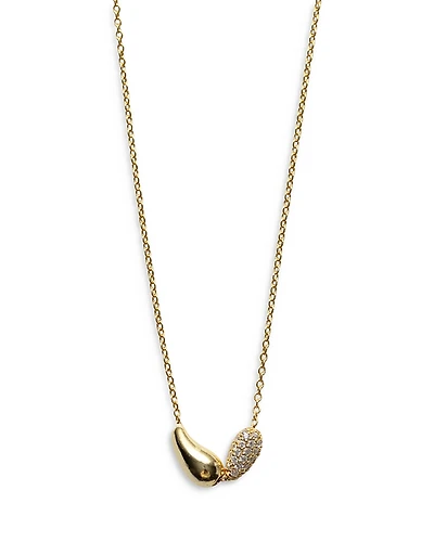 Argento Vivo 18K Gold Plated Sterling Silver Cubic Zirconia Teardrop Duo Necklace, 18