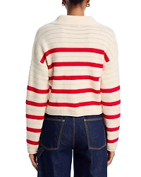 Lace Up Stripe Polo Sweater - Exclusive