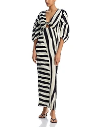 Cala de la Cruz Gaia Striped Cut Out Maxi Dress