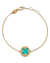 Roberto Coin 18K Yellow Gold Venetian Princess Medallion Turquoise, Mother of Pearl, & Diamond Reversible Bracelet, 7