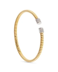 18K Yellow Gold Via Mercanti Tubogas Diamond Bangle Bracelet