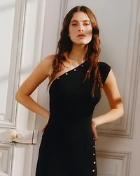 Asymmetric Knit Maxi Dress