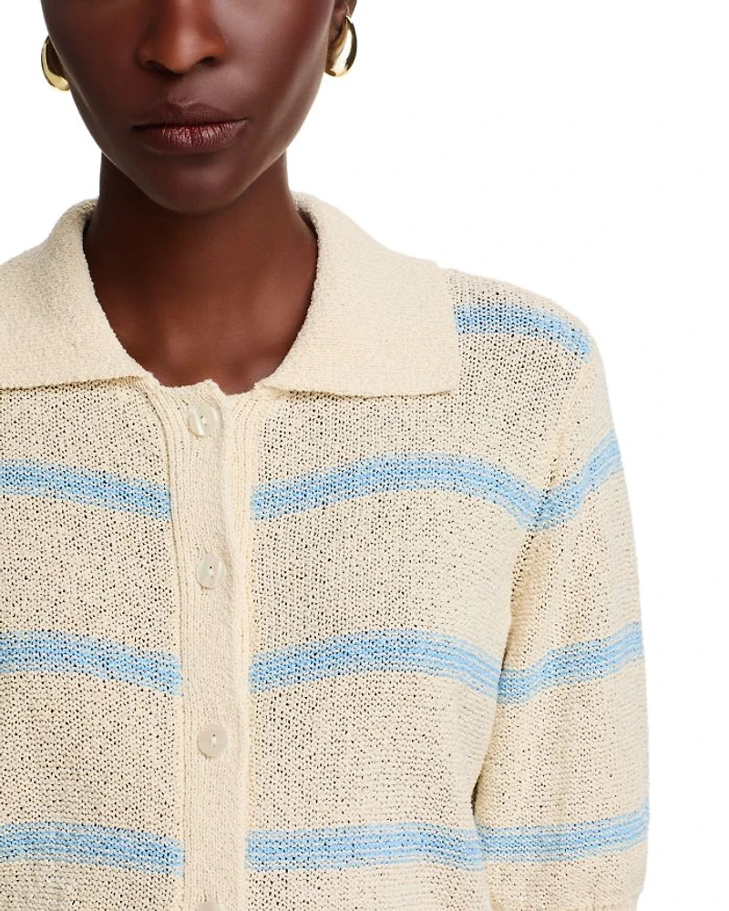 Cherry Stripe Polo Neck Sweater