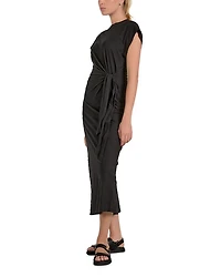Cap Sleeve Side Tie Midi Dress