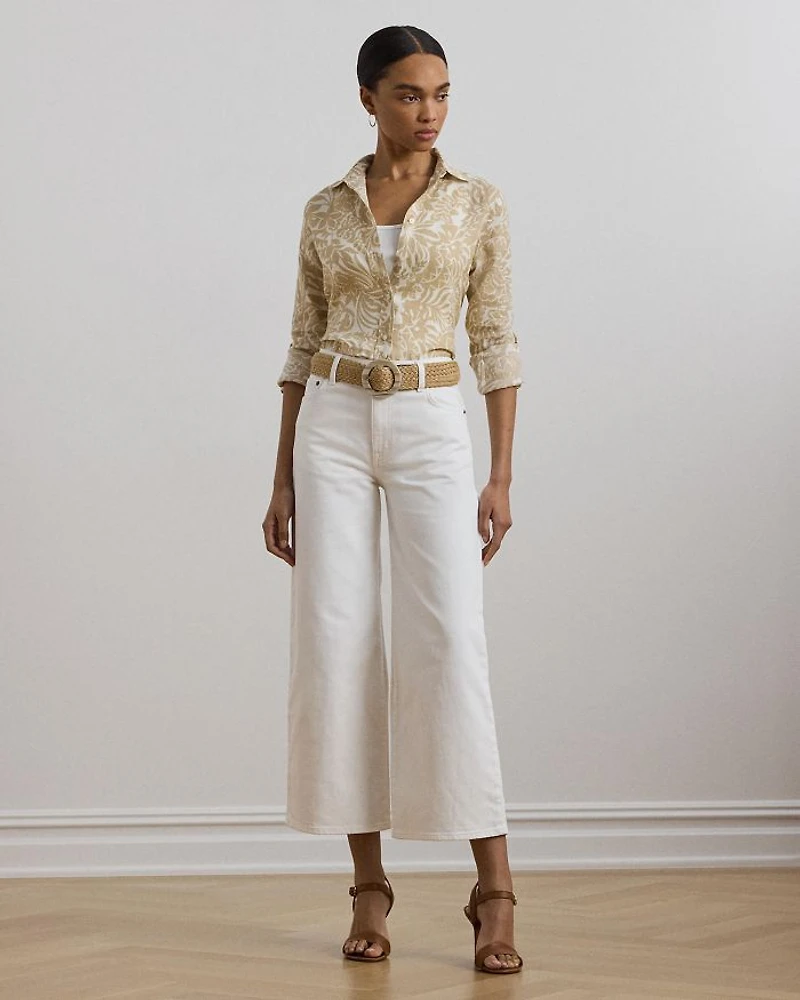 Relaxed Fit Floral Linen Shirt