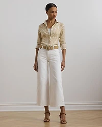 Relaxed Fit Floral Linen Shirt
