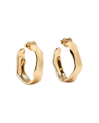 Molten Huggie Hoop Earrings in Gold Tone