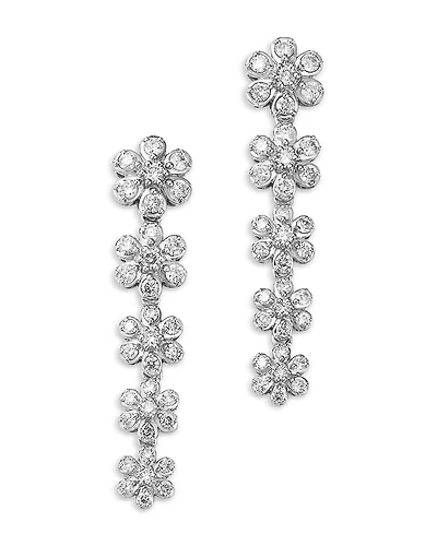 Bloomingdale's Fine Collection Diamond Flower Drop Earrings
