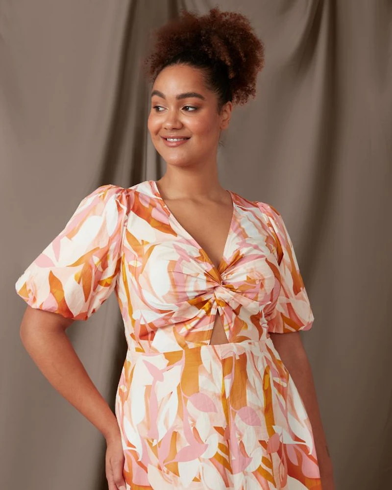 Aura Cascade Midi Dress