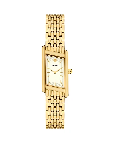 Tory Burch The Eleanor Angled Two-Hand Gold-Tone Stainless Steel Watch, 19mm x 37mm