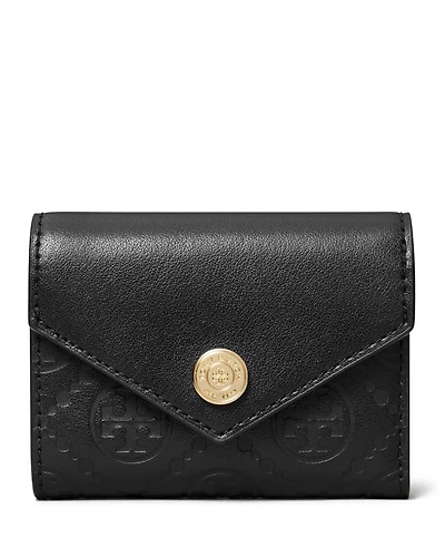 Small T Monogram Leather Envelope Wallet