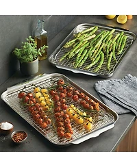 OvenBond® 4-Piece Tri-ply Clad Stainless Steel Half Sheet and Rack, Set of 2