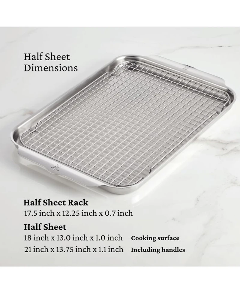 OvenBond® 4-Piece Tri-ply Clad Stainless Steel Half Sheet and Rack, Set of 2