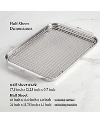 OvenBond® 4-Piece Tri-ply Clad Stainless Steel Half Sheet and Rack, Set of 2