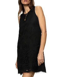 Embroidered Blooms Mini Dress