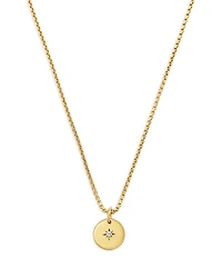 Zoe Chicco 14K Yellow Gold Diamond Star Disc Pendant Necklace, 16-18