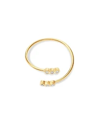 14K Yellow Gold Bezel Diamonds Bypass Ring