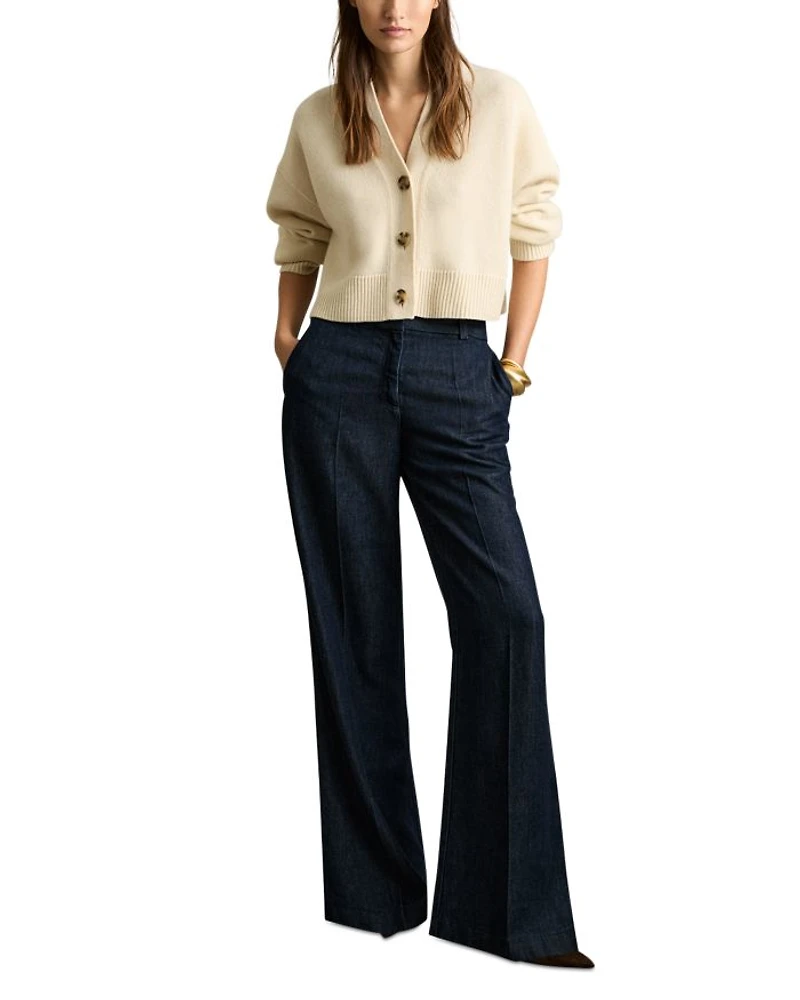 Reed Denim Look Wide Leg Pants