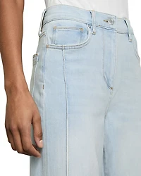 Petite Heather Mid Rise Wide Leg Jeans