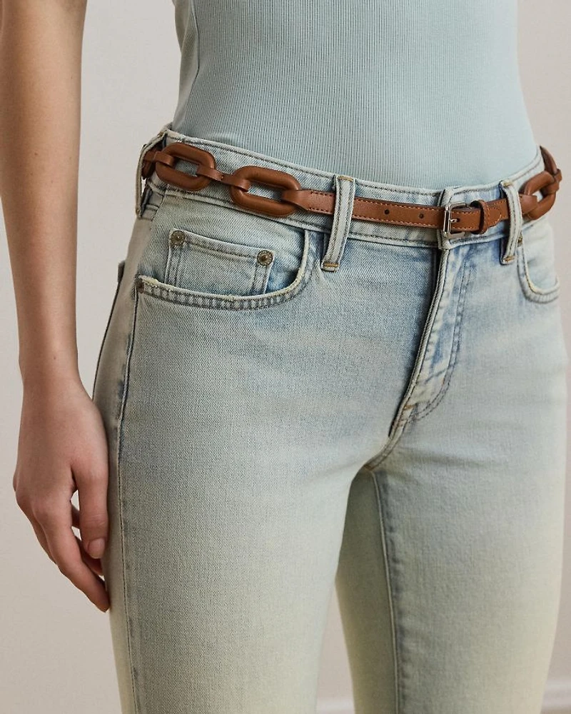 Mid Rise Straight Ankle Jeans