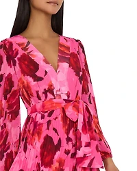 Liora Blurred Blossom Pleated Dress