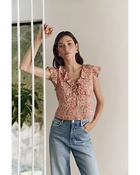 Farrow Printed Ruffled Top