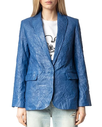 Leather Crinkle Jacket