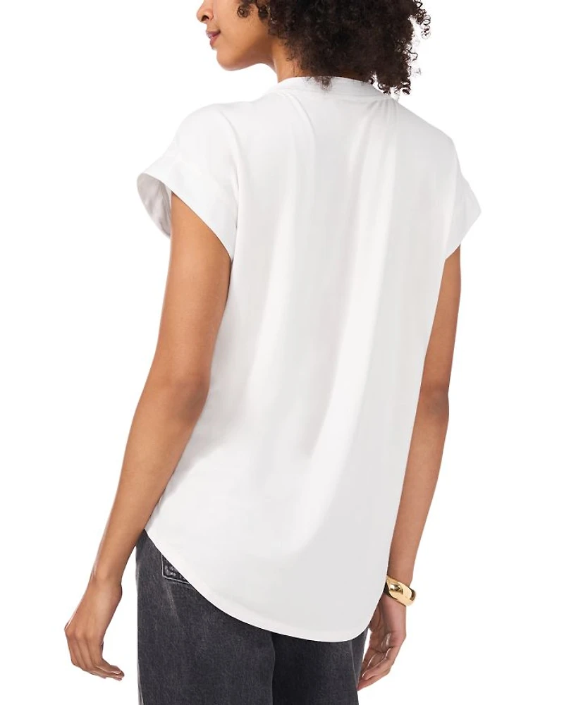 Split V Neck Blouse