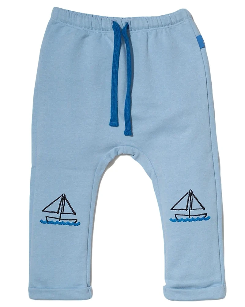 Mon Coeur Boys' Recycled Cotton Sailboat Joggers - Baby