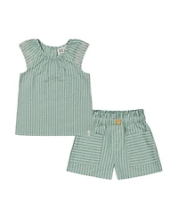 Deux par Deux Girls' Chambray Blouse and Short Set - Baby