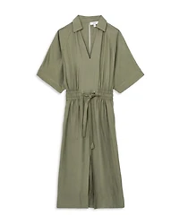 Petites Cecelia Shirred Waist Midi Dress