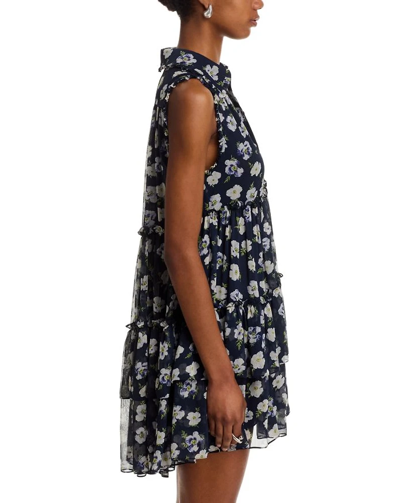 Becci Tossed Poppies Mini Dress
