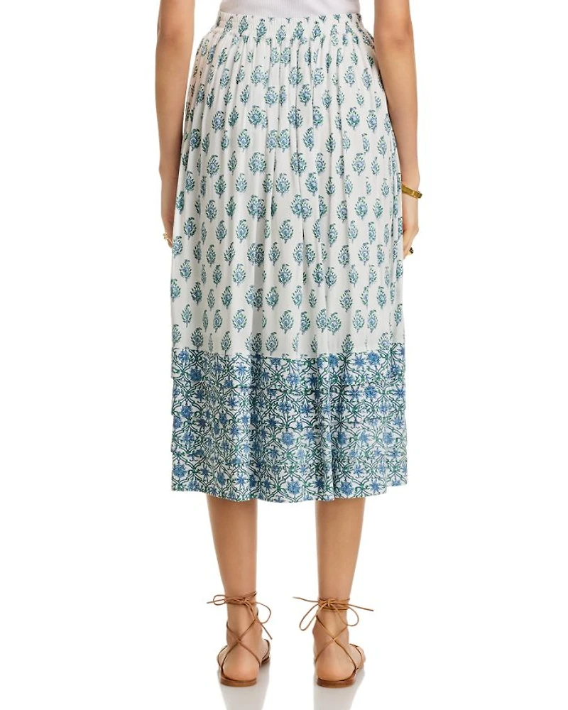 Block Print Midi Skirt