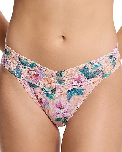 Printed Signature Lace Original Rise Thong