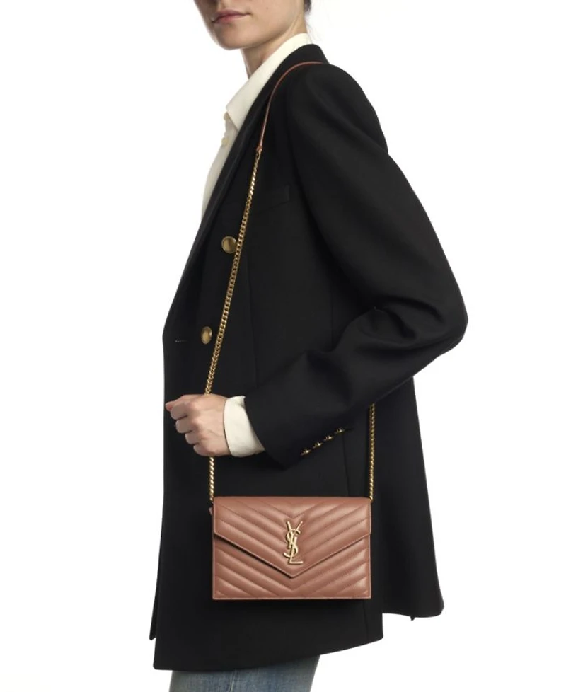 Cassandre Envelope Chain Wallet Grain Leather