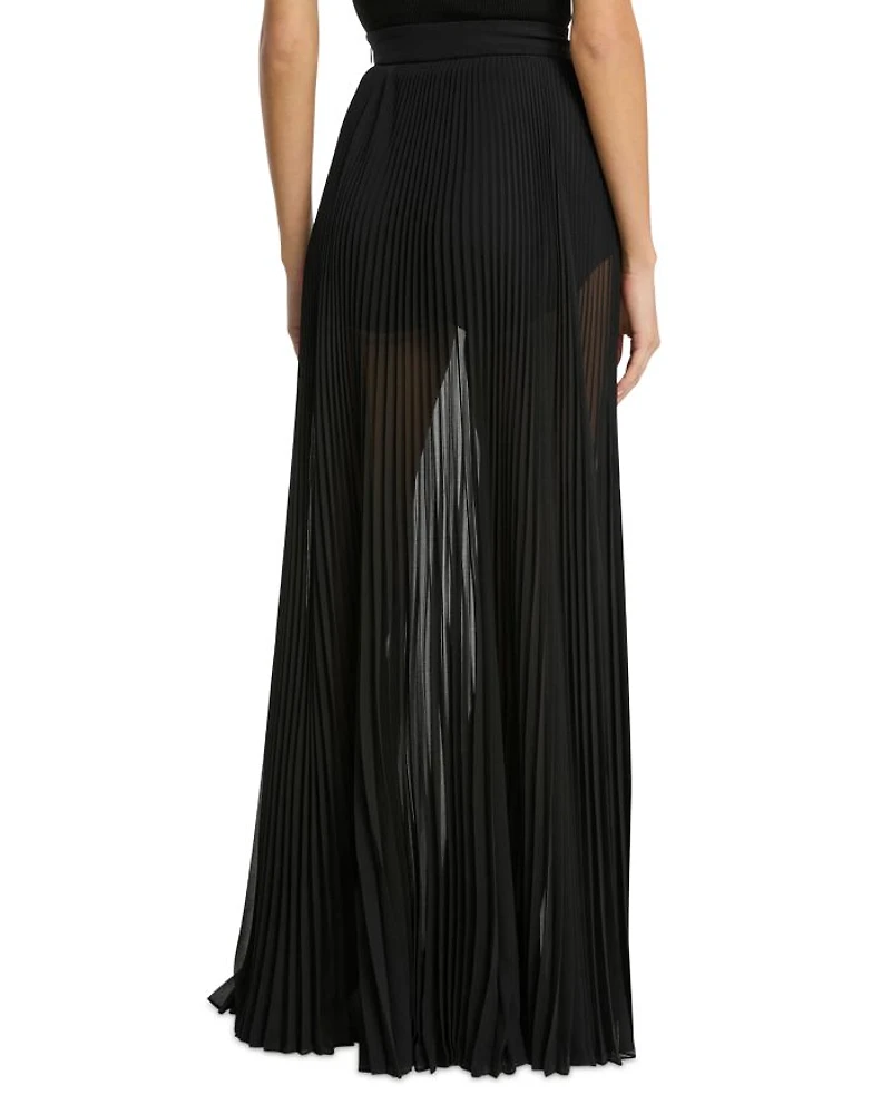Pleated Chiffon Maxi Skirt