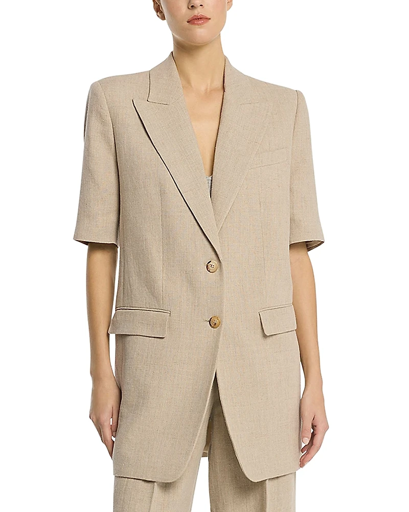 Michael Kors Collection Short Sleeve Boyfriend Blazer
