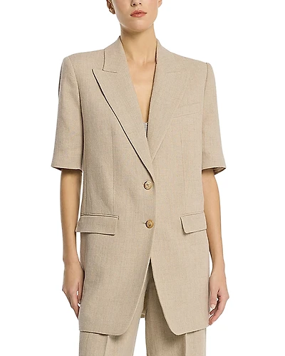 Michael Kors Collection Short Sleeve Boyfriend Blazer