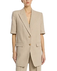 Michael Kors Collection Short Sleeve Boyfriend Blazer