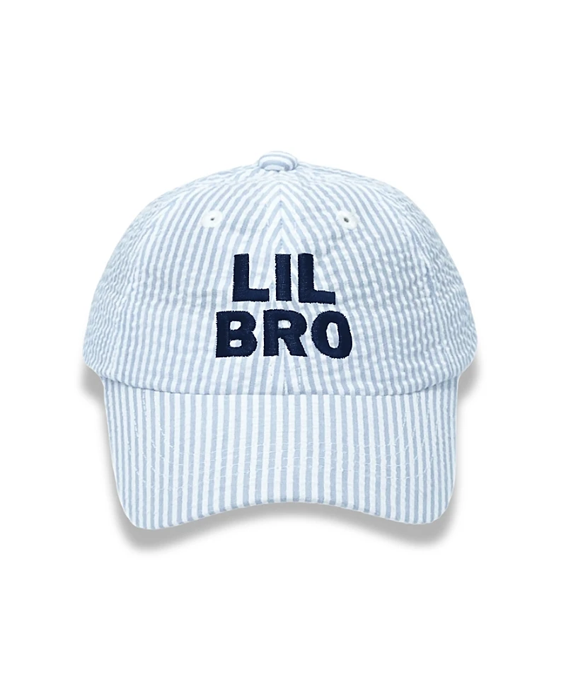 Bits & Bows Boys' Seersucker Lil Bro Baseball Hat - Baby