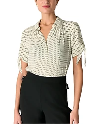 Whistles Oval Spot Tie Sleeve Shirt